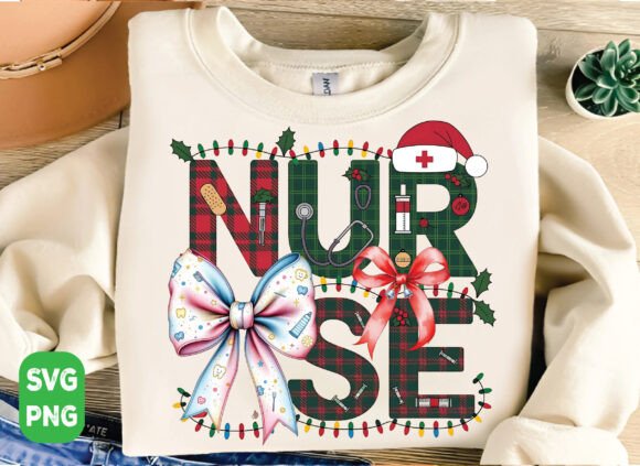 Christmas Nurse PNG, Merry Christmas SVG