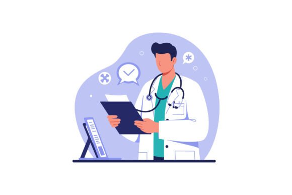 Doctor in White Coat Reviewing Patient C