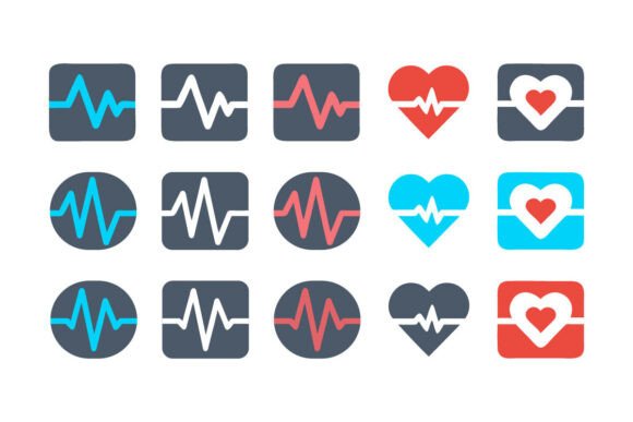 Heart Beat Monitor Icon Set