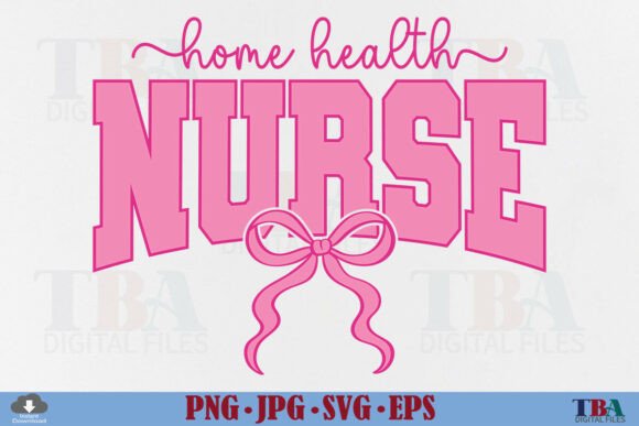 Home Health Nurse Coquette Pink Bow SVG