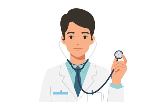 Male Doctor Wearing a White Coat Holding