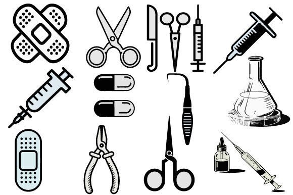 Medical Icon Clipart Equipment Bundle SVG