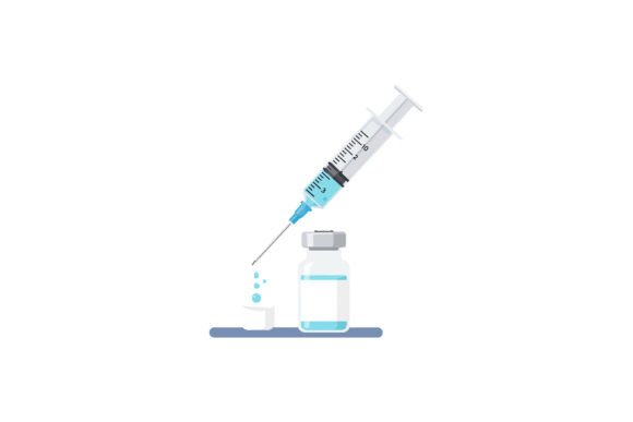Medical Syringe and Vaccine Vial with Dr
