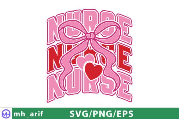 Nurse Coquette Bow Valentines Day SVG