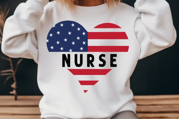 Nurse Love 4th of July Flag SVG PNG