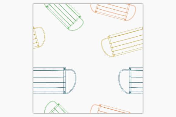 Outline Rectangle Medical Mask Pattern