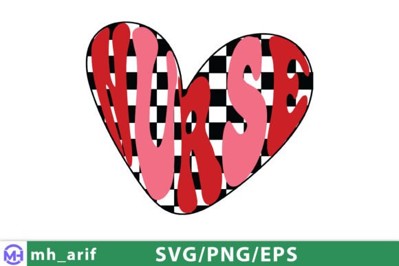 Retro Nurse Love Hearts Valentines SVG