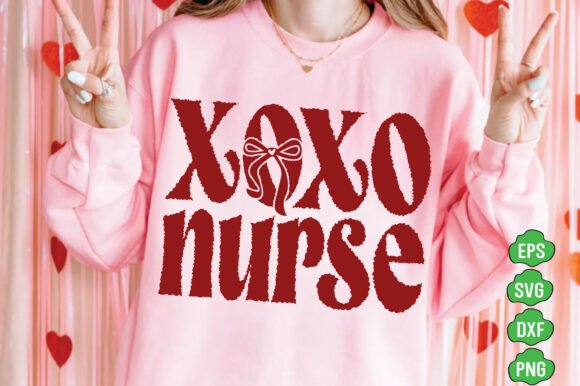 XOXO Nurse PNG, Coquette Valentines Nurse